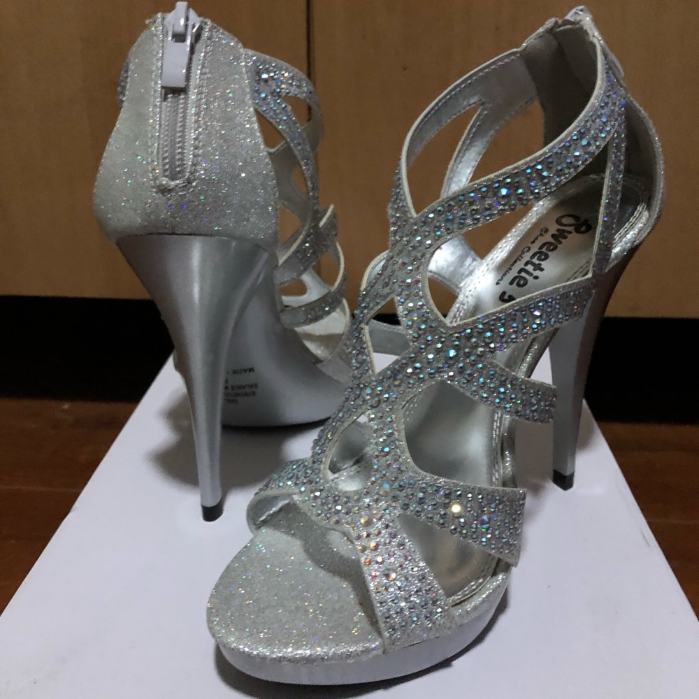 Silver formal heels